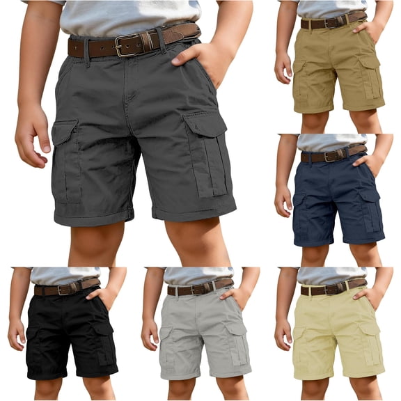 Shachafan Boys Cargo Shorts For Kids With Multiple Pockets Outdoor Play And Casual Summer Shorts For Boys Sweat Pants for Boys
