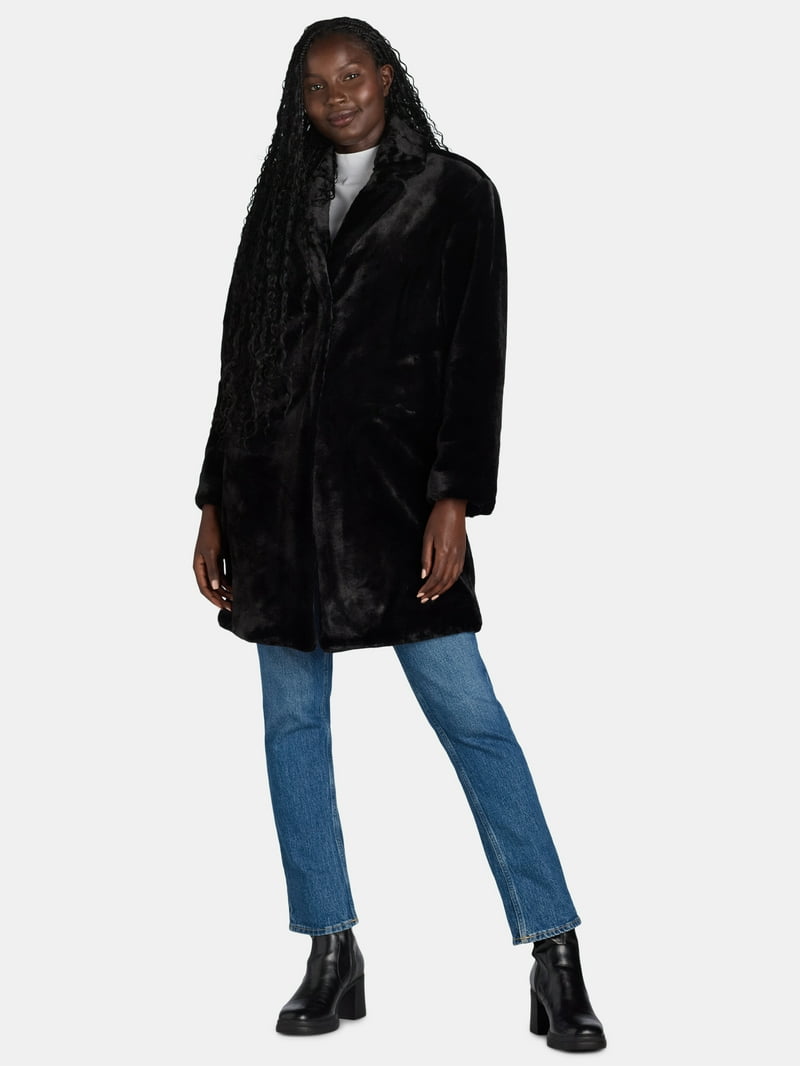 Madden NYC Women's Faux Fur Coat, Midweight, Sizes XXS-XXL