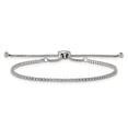 thumbnail image 2 of Stainless Steel Polished with CZ Adjustable Chain Bracelet; for Adults and Teens; for Women and Men, 2 of 3