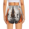 thumbnail image 2 of Lsque Polka Dot Rhino Welcome Printed Women's Running Shorts with Liner Pockets,Elastic Quick Dry Workout Athletic Gym Yoga Shorts,Womens High Waist Shorts-Small, 2 of 9