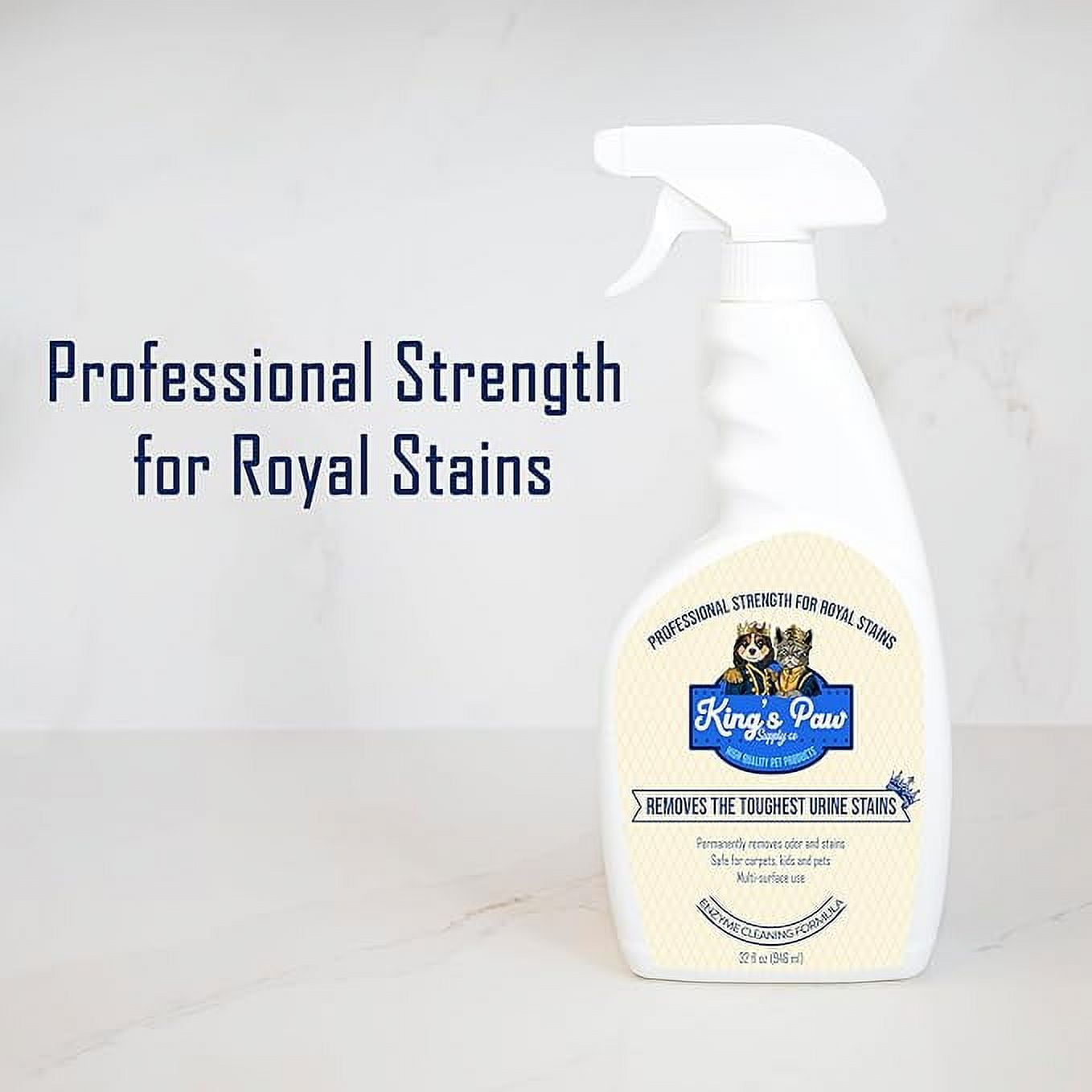 King's Paw - Stain and Odor Remover - Enzyme Cleaner - Stain and Odor Removal for Home - Carpet Stain Remover for Dog and Cat Pee - Completely Removes Urine with Enzymes
