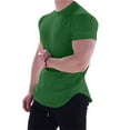 thumbnail image 2 of SMihono Mens Fitness T-Shirts Short Sleeve Tee Tops Casual Quick Dry Stretch Training Tops Summer Cozy Clothes Solid Color Shirt Crew Neck Workout Pullover Classic Staple Shirts Green 12, 2 of 6