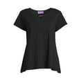thumbnail image 5 of RealSize Women's Sharkbite Hem Tee with Short Sleeves, Sizes XS-XXXL, 5 of 6