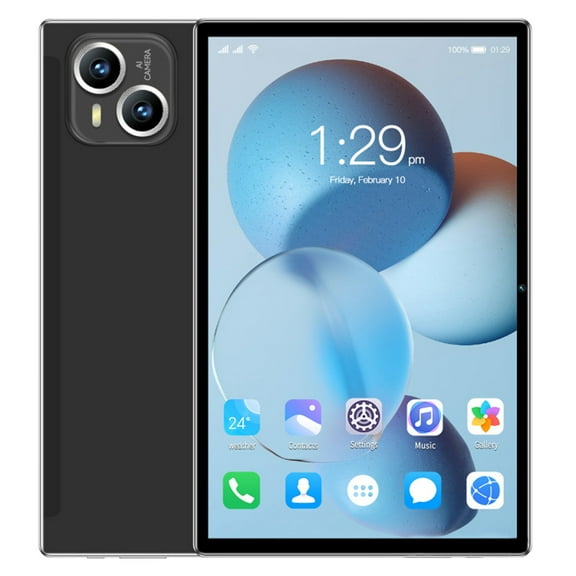 10.1 Inch Android 12 Tablet with 2GB RAM 32GB Storage, 2.4G/5G WiFi, Bluetooth, GPS, Dual SIM, 6000mAh Battery, Support 256GB Expansion, 1280x1080 HD Display, Face Recognition