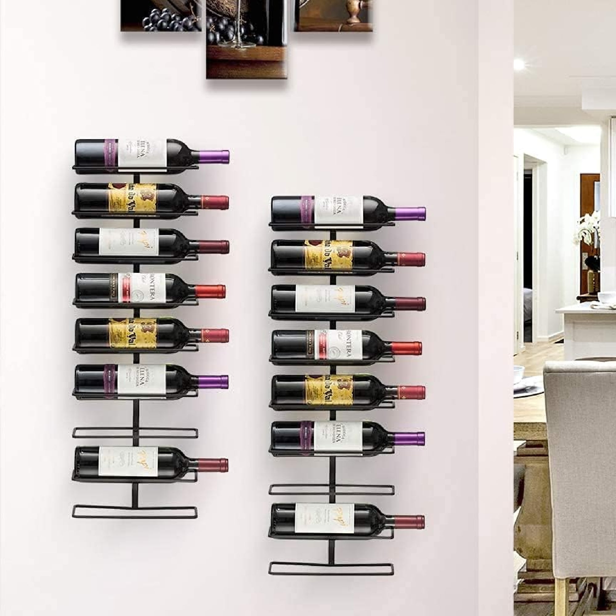 Sorbus Stackable Wine Rack Wall Mount, Black, 3 Pack