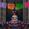 thumbnail image 4 of Mexican Party Banner, Papel Picado (plastic) with Iconic Coco Movie Themes, 16 ft Streamer, 4 of 10