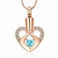 thumbnail image 2 of Crystal Heart in Heart Pendent for Ashes and Chain Cremation Jewelry for Ashes Perfume Memory Necklace for Men Women, 2 of 6