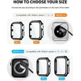 thumbnail image 5 of 2 Packs Case Compatible with Apple Watch Series 3 2 1 38mm with Screen Protector Slim Bumper Full Cover Hard PC Protective Case Accessories for iWatch Women Men (Black/Silver Edge+Leopard), 5 of 5