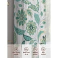 thumbnail image 6 of Abstract Paisley Pattern Sheer Curtains for Living Room Bedroom, Light-filtering Sheer Curtain, Vintage Green Ethnic Floral Rod Pocket Voile Window Treatment Drapes, 52’’Wx108’’L, 2 Panels Set, 6 of 7