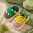 thumbnail image 4 of WZEIIOT Toddler Kids Girls Slippers Winter Warm Soft Comfy Shoes Unisex Fun Cartoon Dinosaur Design Cute Fuzzy Footwears For For Little To Medium Boys Girls Us Size:7, 4 of 6