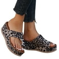 thumbnail image 3 of asddcavvf Thick Soled Leopard Print Casual Slip On Large Size Wedges, 3 of 6