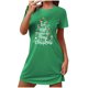 thumbnail image 5 of Camisón corto de talla grande para mujer, camisón de manga corta con estampado de pecho a la moda, camisón para mujer, 5 of 5