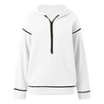 thumbnail image 4 of Ediodpoh Women's Lightweight Half Zip Pullover Hoodies for Women Slim Fit Long Sleeve Sweatshirt with Zipper for Casual Wear Workout Fall Winter Athletic Top White S, 4 of 5