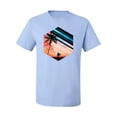 thumbnail image 2 of Wild Bobby, Surfer Walkign Across Beach Sunset, Streetwear, Men Graphic Tees, Light Blue, 2XL, 2 of 3