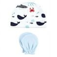thumbnail image 4 of Hudson Baby Infant Boy Cotton Cap and Scratch Mitten Set, Ocean Friends, 0-6 Months, 4 of 6