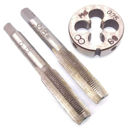 

GLFSIL HSS M8 x 0.75mm Taper & Plug Tap & M8 x 0.75mm Die Metric Thread Right Hand