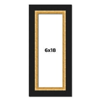 6x18 Frame Gold Real Wood Picture Frame Width 2.25 Inches | Interior Frame Depth 0.5 Inches |