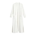 thumbnail image 3 of cocolona Long Cardigan for Women LightWeight Long Sleeve Open Front Outerwear Elegant Solid Color Long Jacket with Pockets, 3 of 6