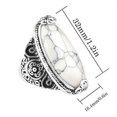 thumbnail image 4 of Opolski Women Boho Knuckle Rings Vintage Oval Turquoise Antique Silver Plated Carving Ring Jewelry Exquisite Finger Rings Jewelry for Party Banquet, 4 of 6