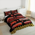 thumbnail image 4 of Manfei Fire Engine Bedding Comforter Set,Firefighter Twin Comforter Sets,Red Black Bedding Set For Teens Kid,Luxury Bedroom Decor Reversible,2 Pieces, 4 of 9