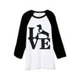 thumbnail image 1 of LOVE Dachshund Dog Unisex 3/4 Sleeves Baseball Raglan T-Shirt Tee White Black X-Small, 1 of 4