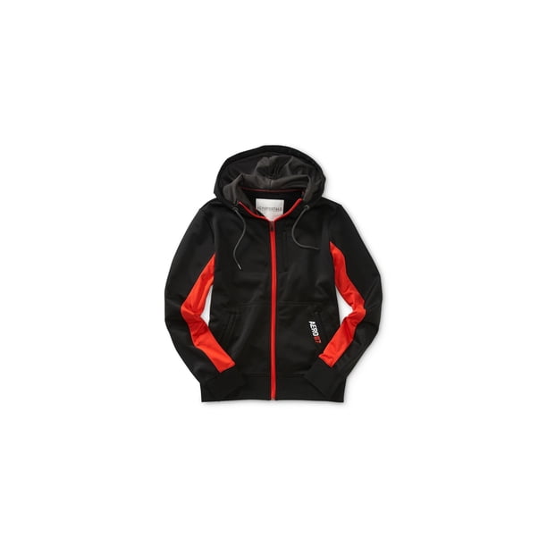 Aeropostale - Sudadera con capucha para hombre, color negro, talla mediana Aeropostale Chaqueta deportiva