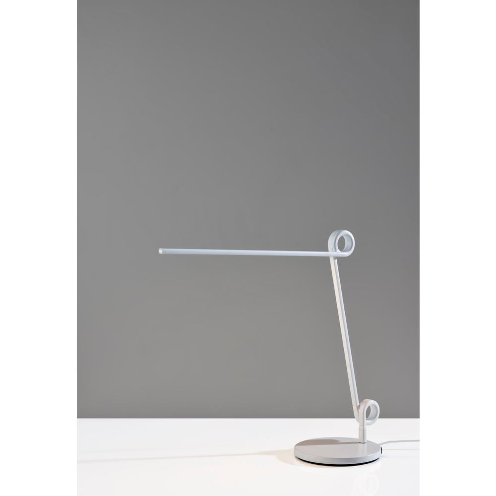 Adesso Knot 20"- 35" Desk Lamp White with USB, Adjustable Brightness & Light Articulation