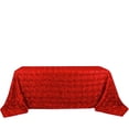 thumbnail image 3 of Balsa Circle Satin 90" x 132" Raised Rectangle Tablecloth Rosette Floral Dinner Kitchen Red, 3 of 8