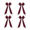 thumbnail image 2 of Chair Sashes Set of 4 Christmas Burgundy Velvet Chair Sashes, Sashes Chair Bows Tie Back for Christmas Banquet Home Wedding Events Banquets Party Decoration 11.8 x 5.9 Inch, 2 of 8