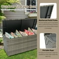 thumbnail image 2 of Tappio 113-Gallon Deck Box, Lockable Outdoor PE Rattan Storage Box with Hydraulic Rod and Waterproof Bag, Outdoor Container Deck Bin for for Pool Tools, Outdoor Equipments and Garden Tools, 2 of 9