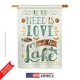 thumbnail image 2 of Breeze Decor BD-OU-H-109050-IP-BO-D-US18-WA 28 x 40 in. All You Need Is Love & Lake Nature Outdoor Impressions Decorative Vertical Double Sided House Flag, 2 of 4
