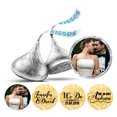 thumbnail image 1 of Darling Souvenir Custom Photo Wedding Stickers Candy Chocolate Labels 190 Pcs-Glitter Gold, 1 of 2