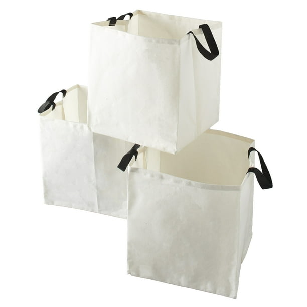 Canvas Storage Laundry Bags with Fabric Handles Set of 3 Walmart