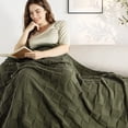 thumbnail image 4 of Whale Flotilla Knit Throw Blanket for Couch, Soft Fuzzy Decorative Knitted Blanket for Sofa Bed, Lightweight Cozy Warm Throws, 50x60 Inch, Olive, 4 of 8