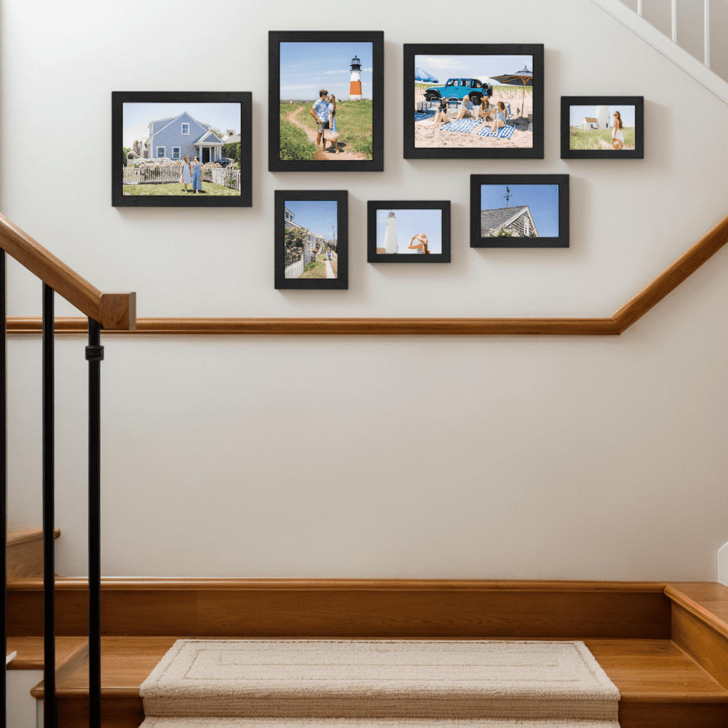 8x10 Picture Frames Set of 7, Black Wood Gallery Photo Frame 8 by 10 for Wall and Tabletop Display