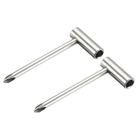 

Rod Wrench Nut Driver Instrument Accessory Tool 6.35mm for Guitar Neck Silver Tone 2 Pack