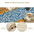 thumbnail image 5 of Italy Blue Tile Orange Table Runner, Italian Navy Blue Burlap Watercolor Orange Summer Fruit Dinner Table Runners Farmhouse Coffee Table Home Kitchen Dresser Decor for Party Holiday 13"x90", 5 of 6