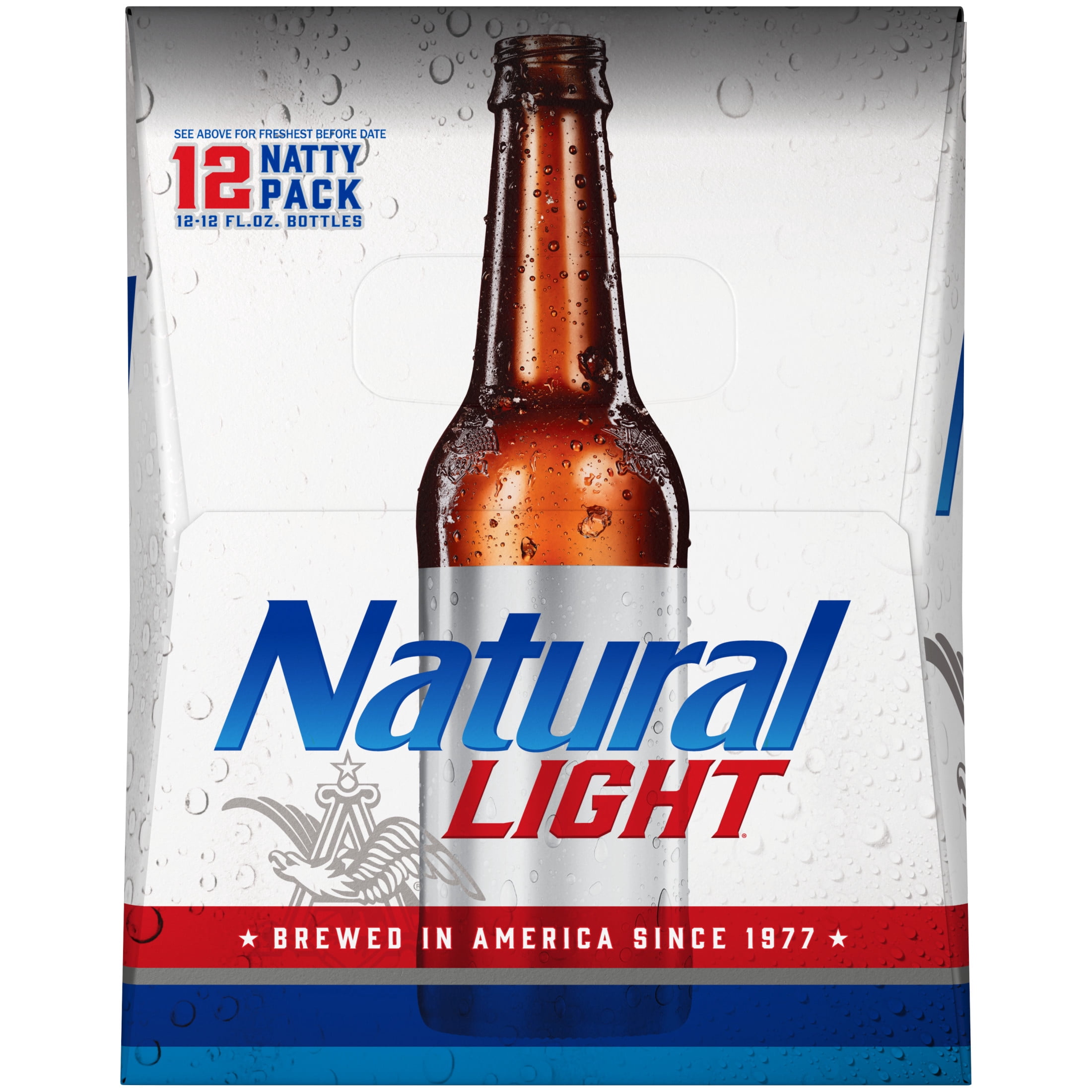 Natural Light American Lager Beer 12 pack 12 fl oz Glass Bottles 4.2% ABV