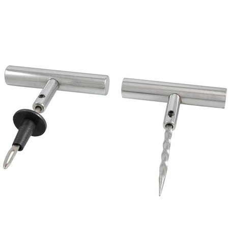 Unique Bargains Unique Bargains Car Auto Tubeless Tire Repair Tool Plug Rasper Needle Tool Silver Tone 2 Pcs