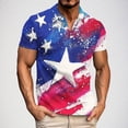 thumbnail image 1 of Jinhomg Mens Summer Graphic Shirts Patriotic4Th of July American Flag Tees Casual Comfy Short Sleeve Button Up Polos Shirt Big And Tall Independence Day Party Tops Blue L, 1 of 5