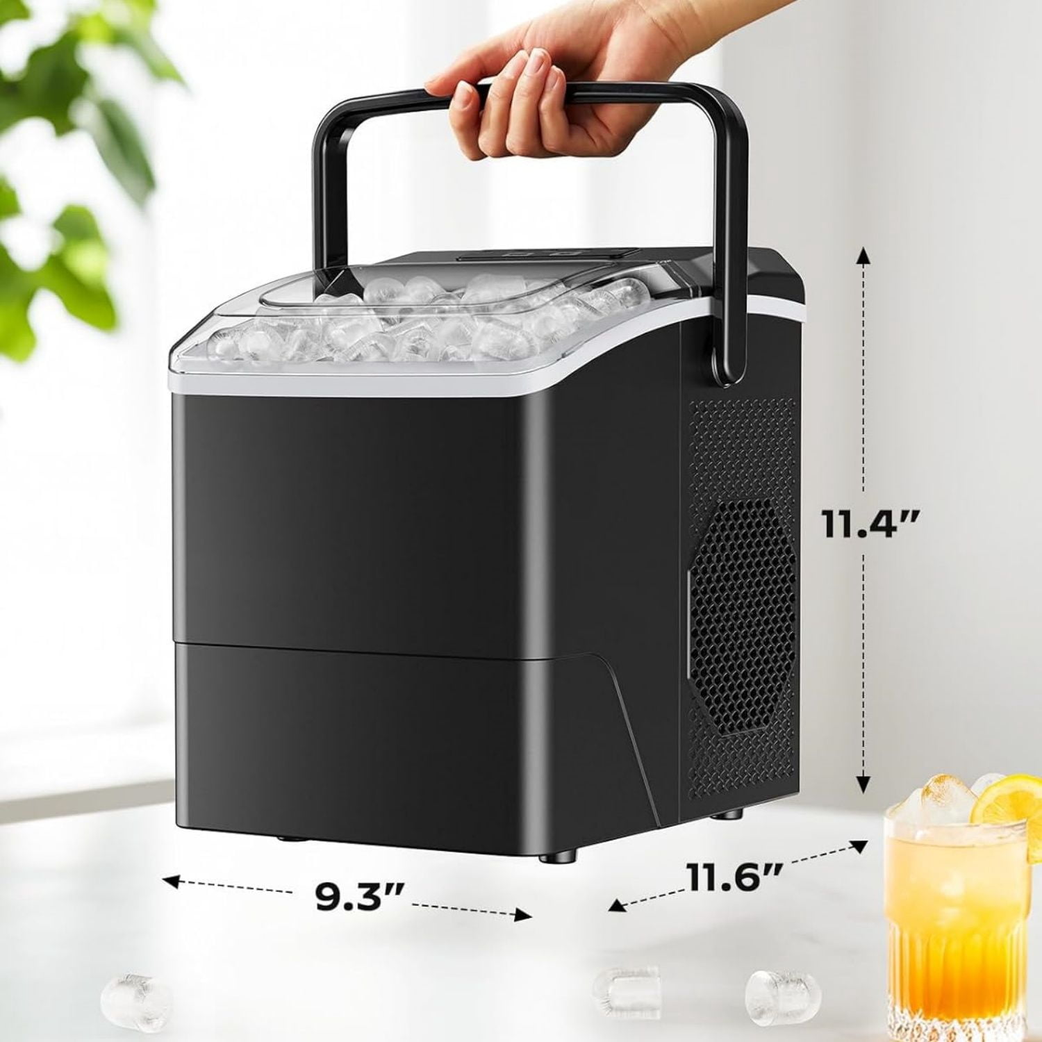 Ice Makers Countertop,26 Lbs/24 Hrs, Portable Countertop Ice Maker with Self Cleaning Function,Ice Maker for Kitchen/Office/Parties