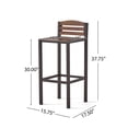 thumbnail image 6 of Milos Outdoor Wood Barstools (Set of 2) - Modern Industrial Style - Patio Bar Seating - Durable Metal Frame - Weather Resistant, 6 of 9