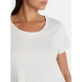thumbnail image 4 of Time and Tru Women's Tiered Cotton Mini Dress with Short Sleeves, Sizes XS-XXXL, 4 of 5