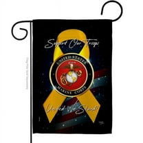 Breeze Decor G158645-BO 13 x 18.5 in. Support Marine Corps Garden Flag with Armed Forces Double-Sided Decorative Vertical Flags House Decoration Banner Yard Gift
