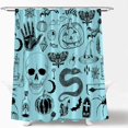 thumbnail image 2 of Halloween Spooky Shower Curtain Black Alchemy Magic World Witch Pumpkin Witchcraft Horror Skull Spooky Ghosts Watercolor Boho for Girls Boys Bathroom Curtain Set 72"WX72"H with Hook, 2 of 4