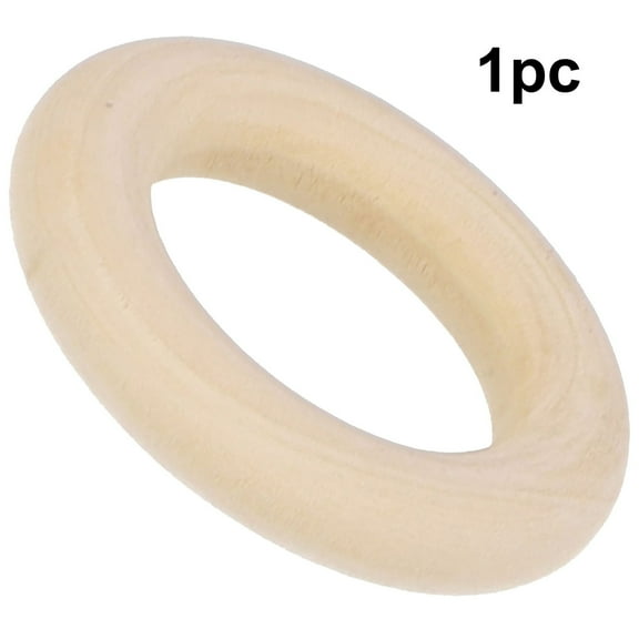 1pc Unfinished Wooden Rings Multiple Sizes Solid Color Natural Wood Circle Rings 5*1cm