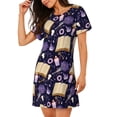 thumbnail image 2 of Kdxio Chemise de Nuit à Fleurs Lavande pour Femmes Manches Courtes Chemise de Nuit Décontractée Imprimée Robe de Nuit Ample Confortable Pyjama, 2 of 6