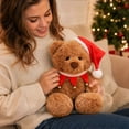 thumbnail image 6 of LXGGDDO Christmas Teddy Bear Stuffed Animal - Adorable Xmas Plush Toy with Hat and Scarf - Soft and Cuddly Winter Companion for Kids and Seniors - 10 inch, 6 of 6