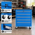 thumbnail image 5 of Memoryfield Rolling Tool Chest with Wheels, 5 Drawer Tool Storage Cabinet with Locking System, Heavy Duty Tool Cart Organizer for Garage Workshop, Blue, 5 of 8