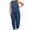 Blue, variant on Plus Size 2 Picec of Outfit Sets for Womens Lattice Printed Round-neck Sleeveless Tops Pants Suit